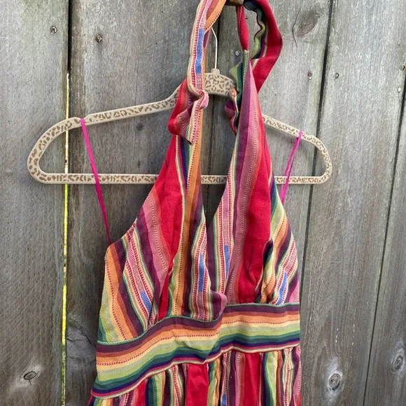 NWT Cowgirl Justice Mercedes Halter Dress Serape Stripes XL - Picture 3 of 8